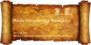 Medzihradszky Beatrix névjegykártya