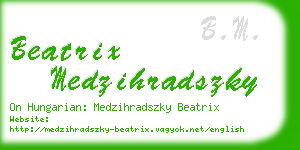 beatrix medzihradszky business card